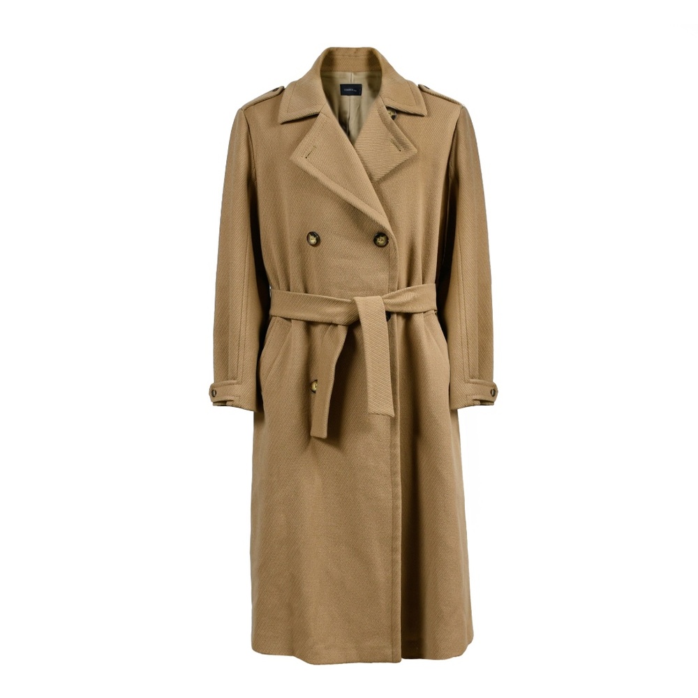 TOMBOLINI Belted Double-Breasted Wool Coat Size IT 50 Made in Italy